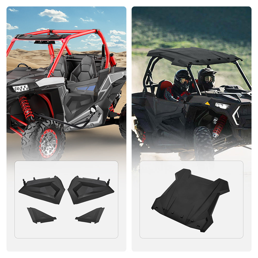Photo of Lower Half Door Inserts Panels & Sport Roof Top for Polaris RZR by Kemimoto - Premium for UTVs / Side by Sides