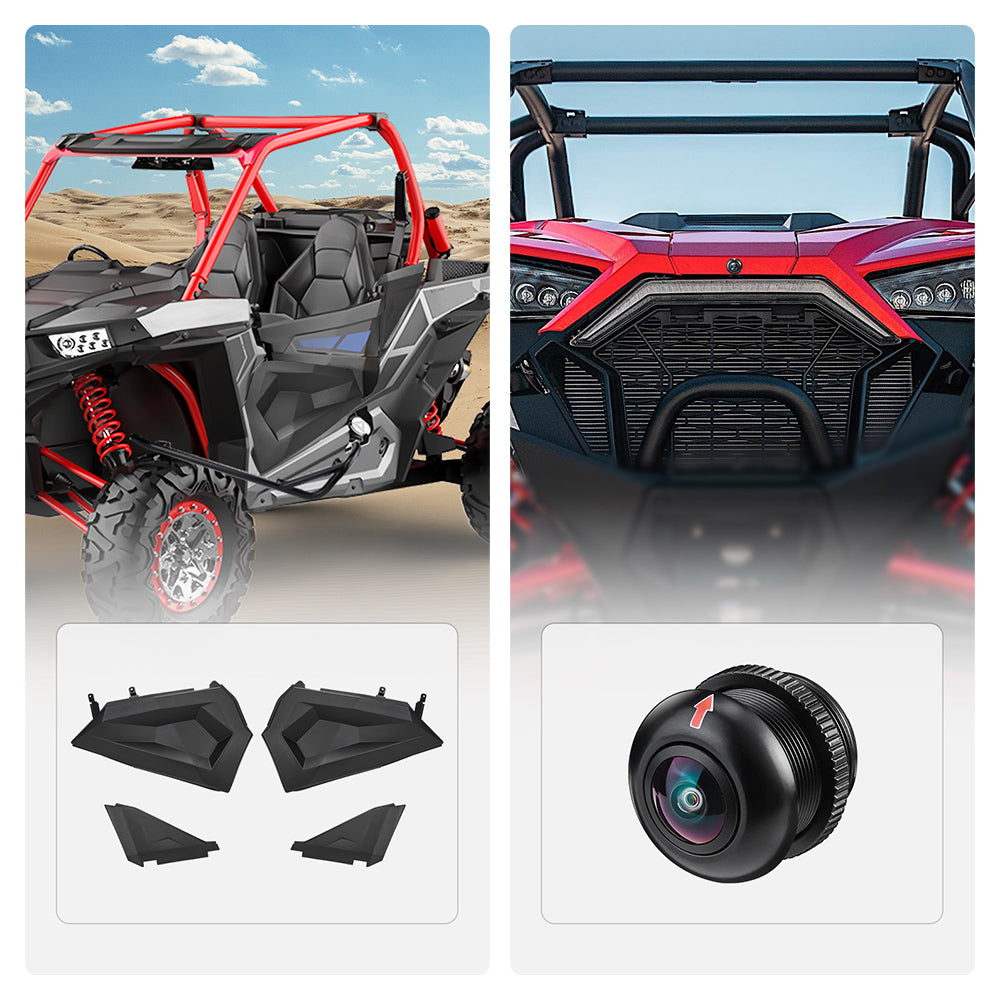 Photo of Lower Half Door and Front Camera for Polaris RZR by Kemimoto - Premium for UTVs / Side by Sides