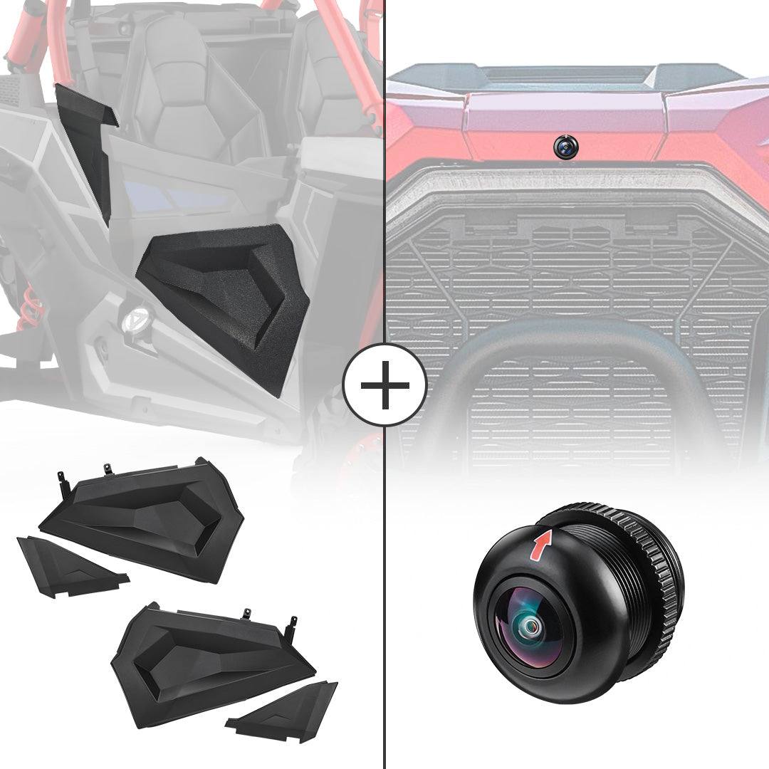 Photo of Lower Half Door and Front Camera for Polaris RZR by Kemimoto - Premium for UTVs / Side by Sides