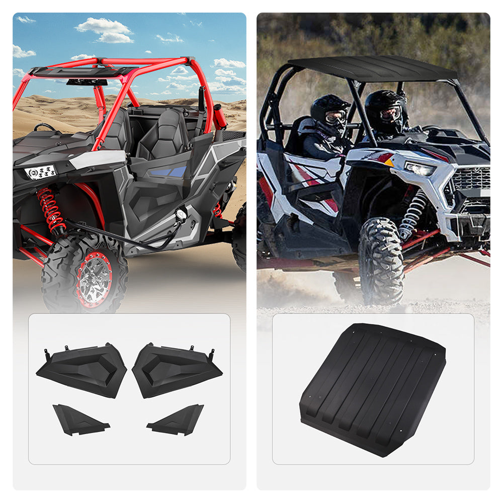 Photo of Lower Half Doors and Hard Plastic Roof for Polaris RZR XP 1000 by Kemimoto - Premium for UTVs / Side by Sides