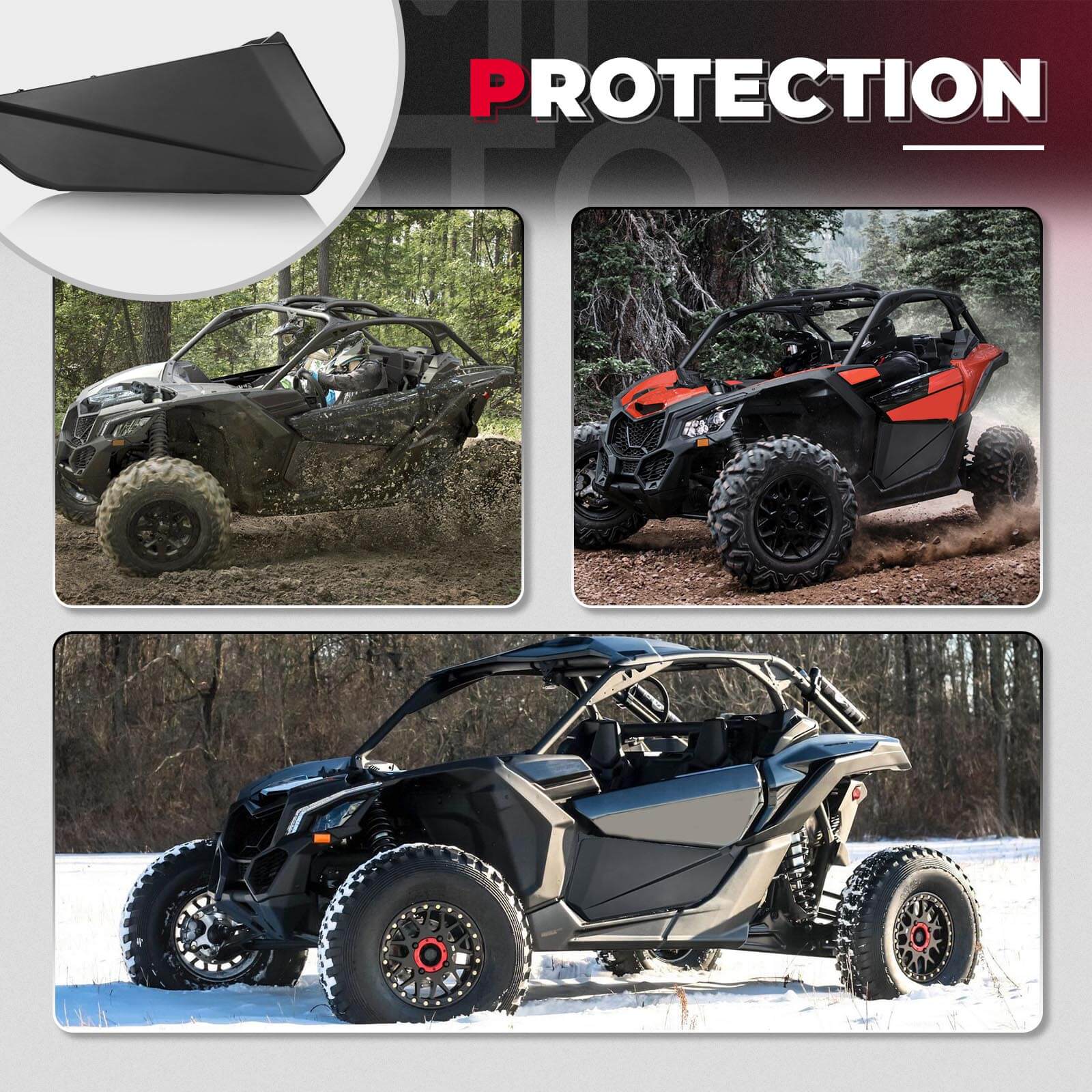 Photo of Front Lower Doors & Nerf Bars For Can-Am Maverick X3 by Kemimoto - Premium for UTVs / Side by Sides