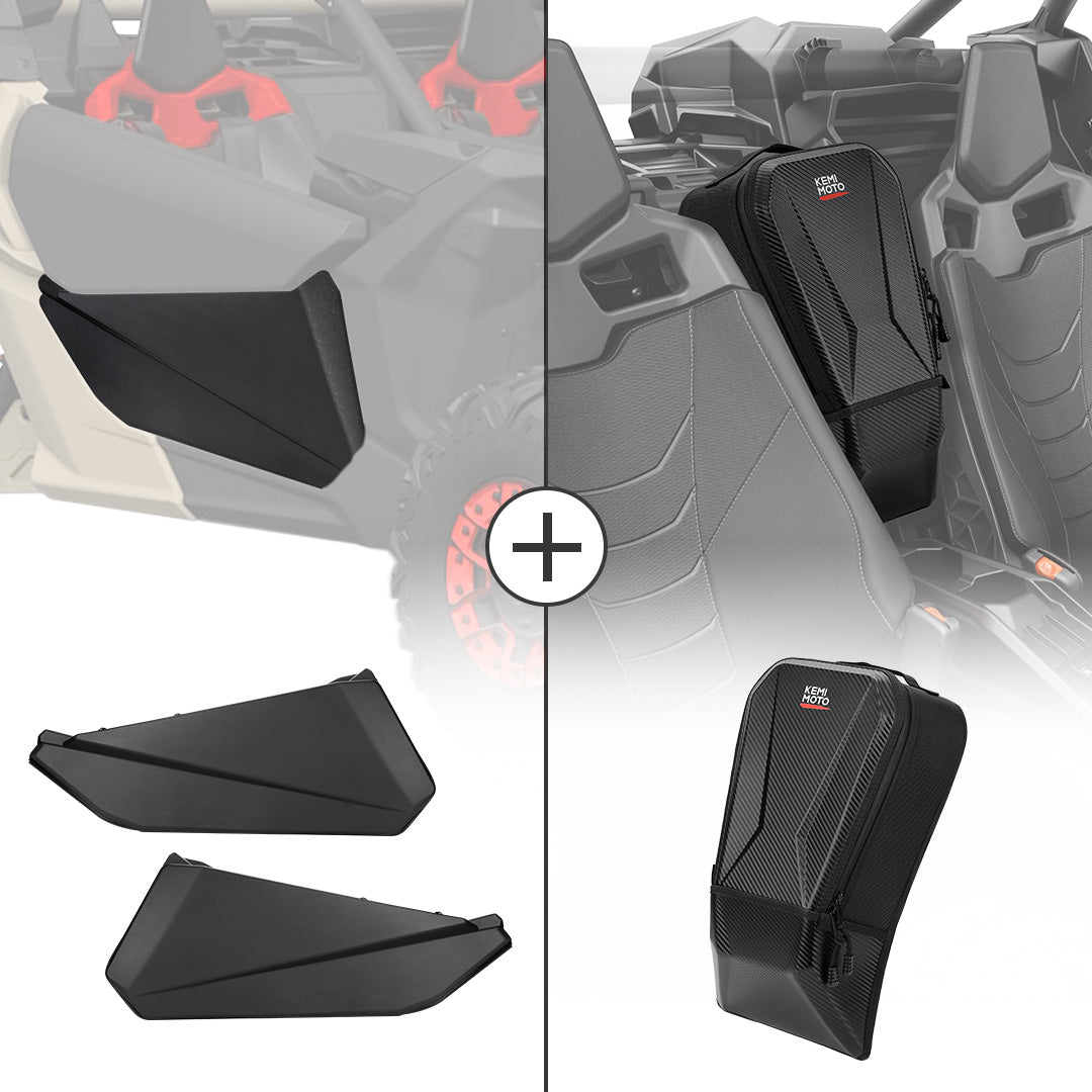 Photo of Kemimoto Front Lower Door Inserts & Center Storage Bag For Can-Am Maverick X3 by Kemimoto - Premium for UTVs / Side by Sides