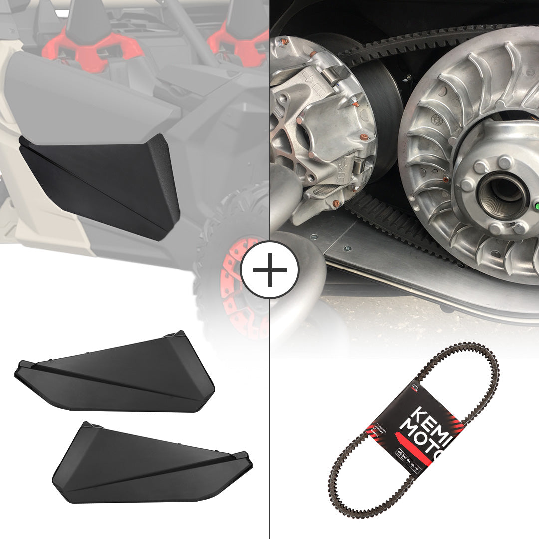 Photo of Kemimoto Front Lower Door Inserts & Heavy Duty Belts For Can-Am Maverick X3 by Kemimoto - Premium for UTVs / Side by Sides
