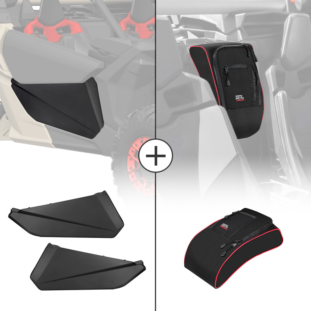 Photo of Kemimoto Front Lower Door Inserts & Console Storage Bag For Can-Am Maverick X3 by Kemimoto - Premium for UTVs / Side by Sides