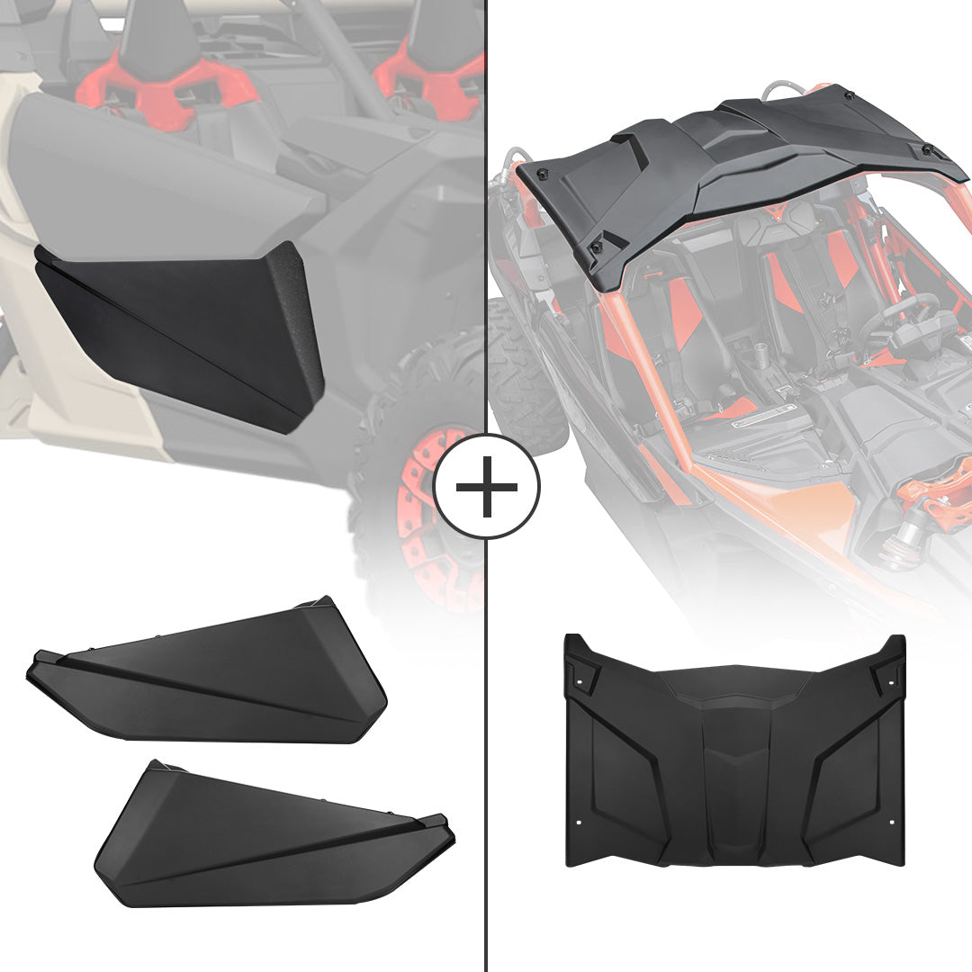 Photo of Kemimoto Front Lower Door Inserts & Roof For Can-Am Maverick X3 by Kemimoto - Premium for UTVs / Side by Sides