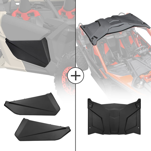 Photo of Kemimoto Front Lower Door Inserts & Roof For Can-Am Maverick X3 by Kemimoto - Premium for UTVs / Side by Sides