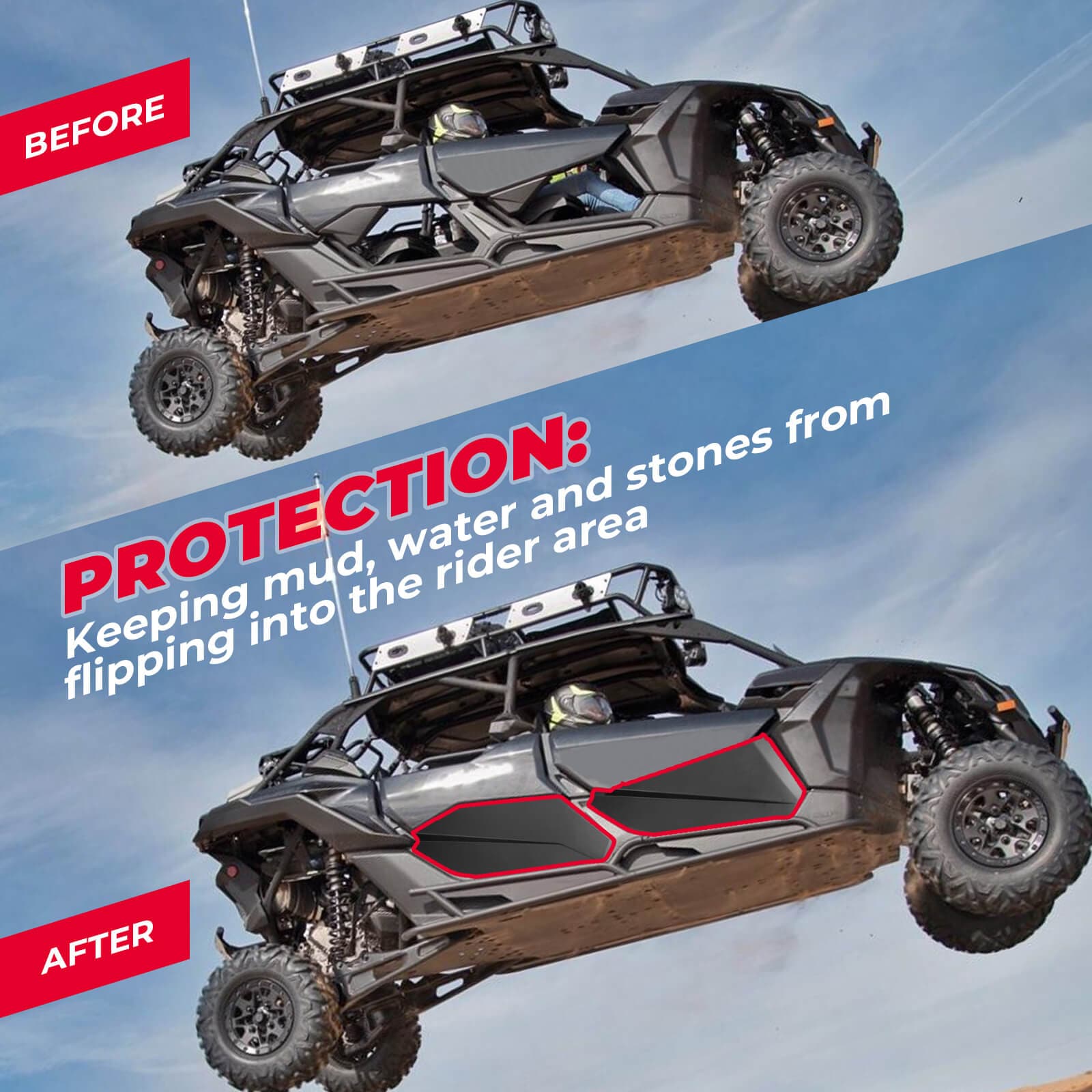 Photo of Door Panel & Mud Fender Flares For Can-Am Maverick X3 MAX by Kemimoto - Premium for UTVs / Side by Sides