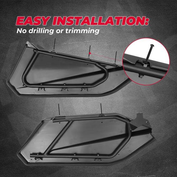 Photo of Lower Doors Panels Kit & Door Handle For Can-Am Maverick X3 MAX by Kemimoto - Premium for UTVs / Side by Sides