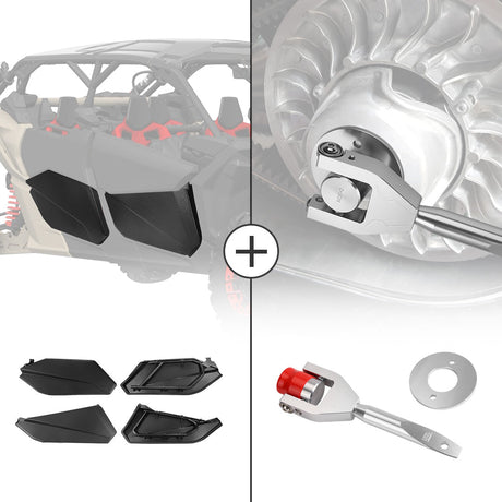 Photo of Lower Doors Panels & Belt Changing Tool Kit For Can-Am Maverick X3 MAX by Kemimoto - Premium for UTVs / Side by Sides