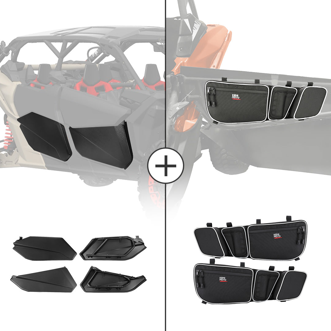 Photo of Lower Doors Panels & Door Strorage Bags For Can-Am Maverick X3 MAX by Kemimoto - Premium for UTVs / Side by Sides