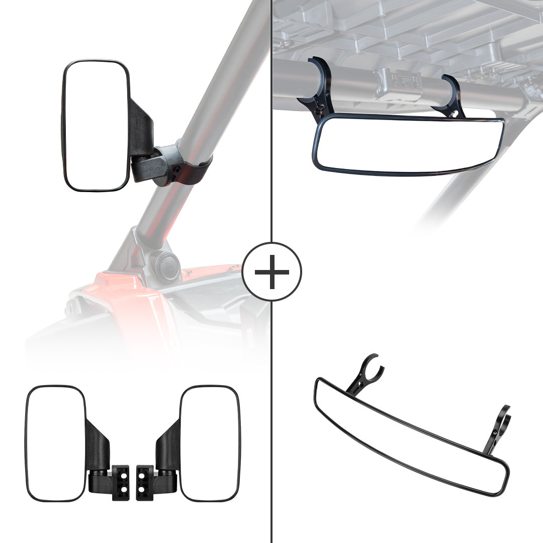 Photo of UTV 1.75" / 2" Side View Mirror and Rearview Mirrors by Kemimoto - Premium for UTVs / Side by Sides