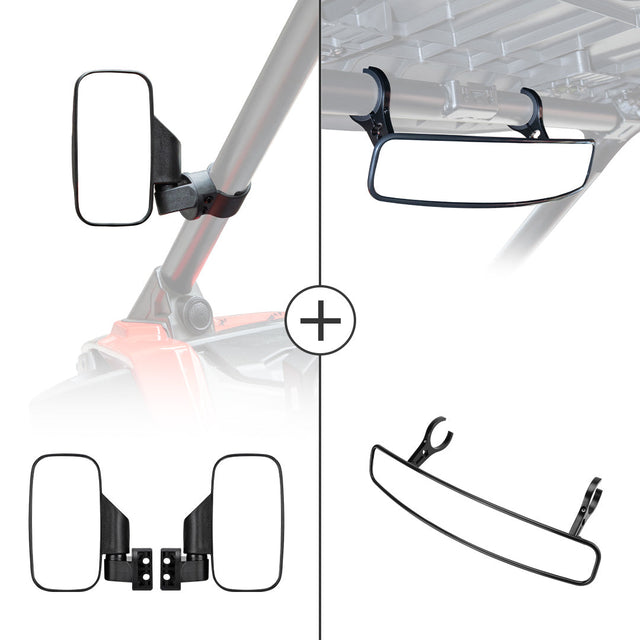 Photo of UTV 1.75" / 2" Side View Mirror and Rearview Mirrors by Kemimoto - Premium for UTVs / Side by Sides