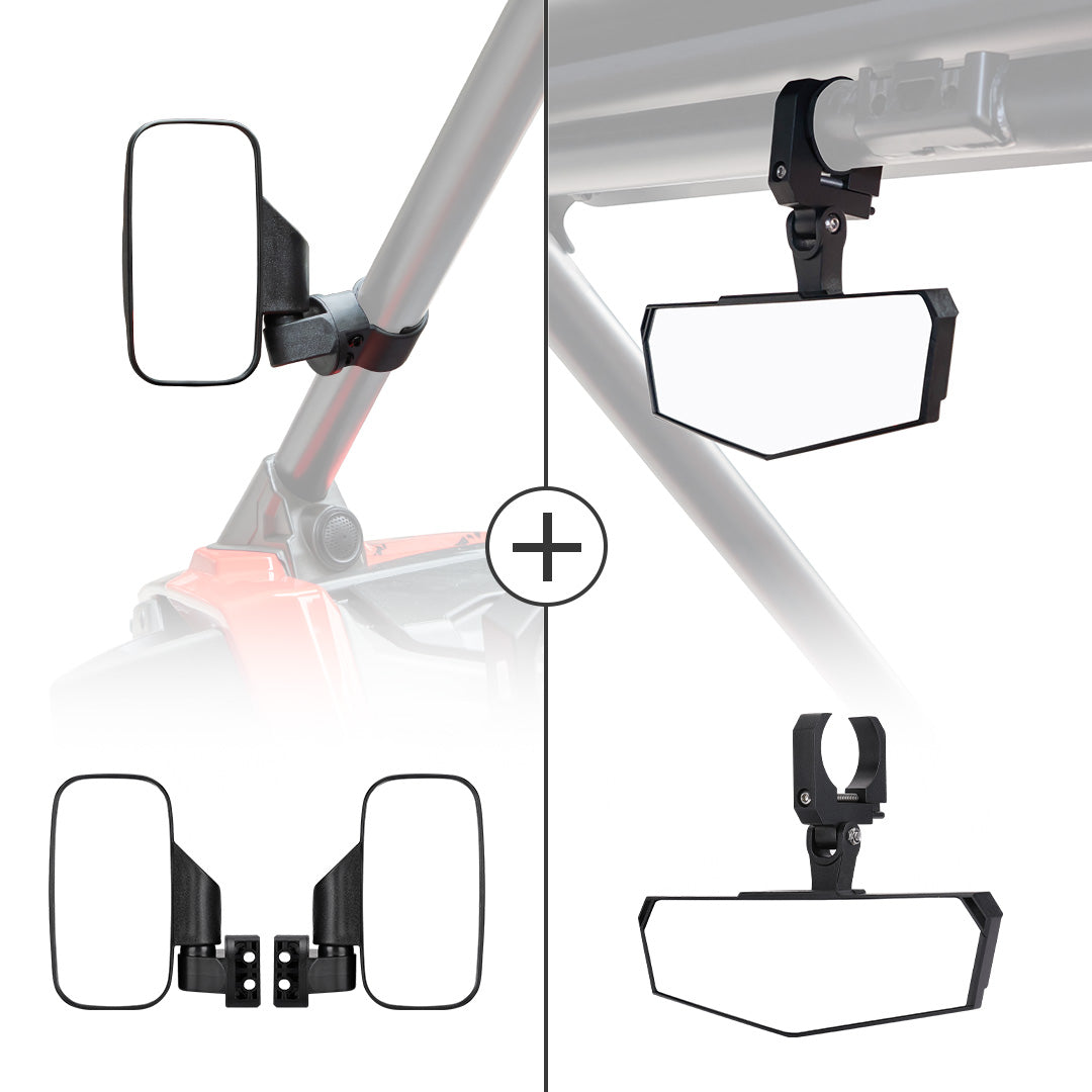 Photo of UTV 1.75" / 2" Side Mirror and Race Convex Mirror by Kemimoto - Premium for UTVs / Side by Sides