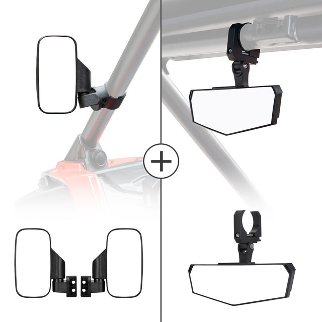 Photo of UTV 1.75" / 2" Side Mirror and Race Convex Mirror by Kemimoto - Premium for UTVs / Side by Sides