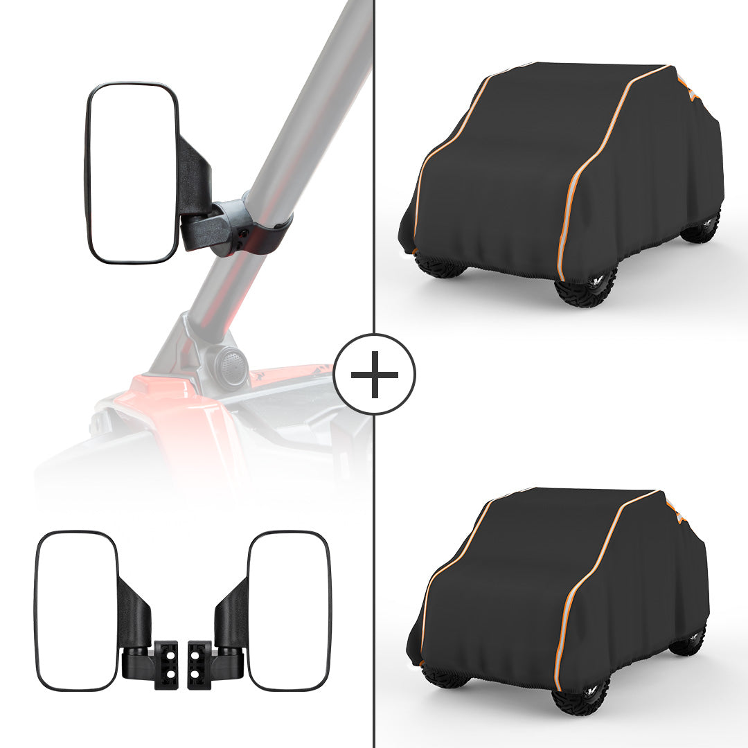 Photo of UTV Side View Mirror and Storage Cover for Polaris RZR by Kemimoto - Premium for UTVs / Side by Sides