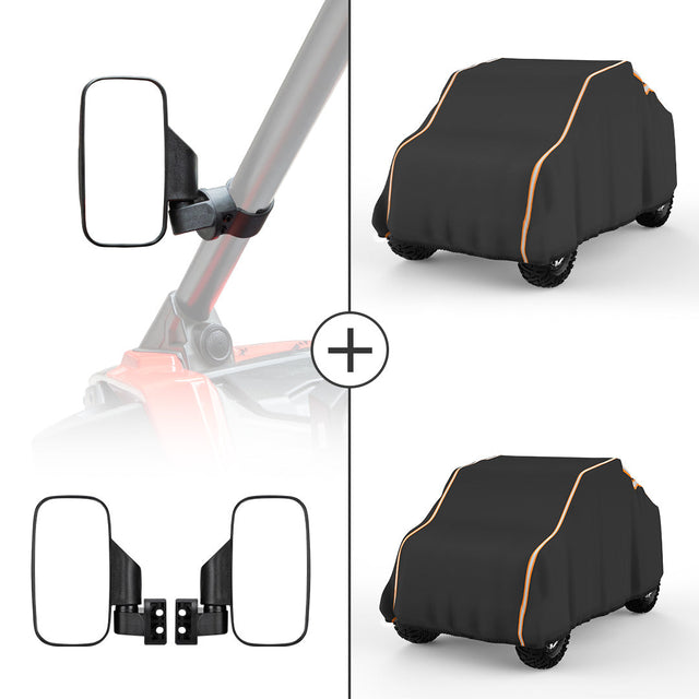 Photo of UTV Side View Mirror and Storage Cover for Polaris RZR by Kemimoto - Premium for UTVs / Side by Sides