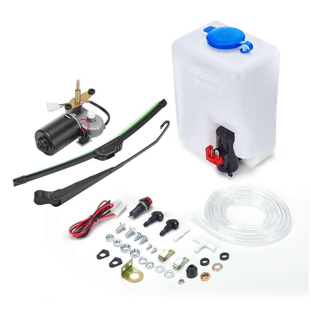 Photo of 12V Electric Windshield Wiper Washer Kit for Polaris RZR, Ranger, Can-Am by Kemimoto - Premium for UTVs / Side by Sides