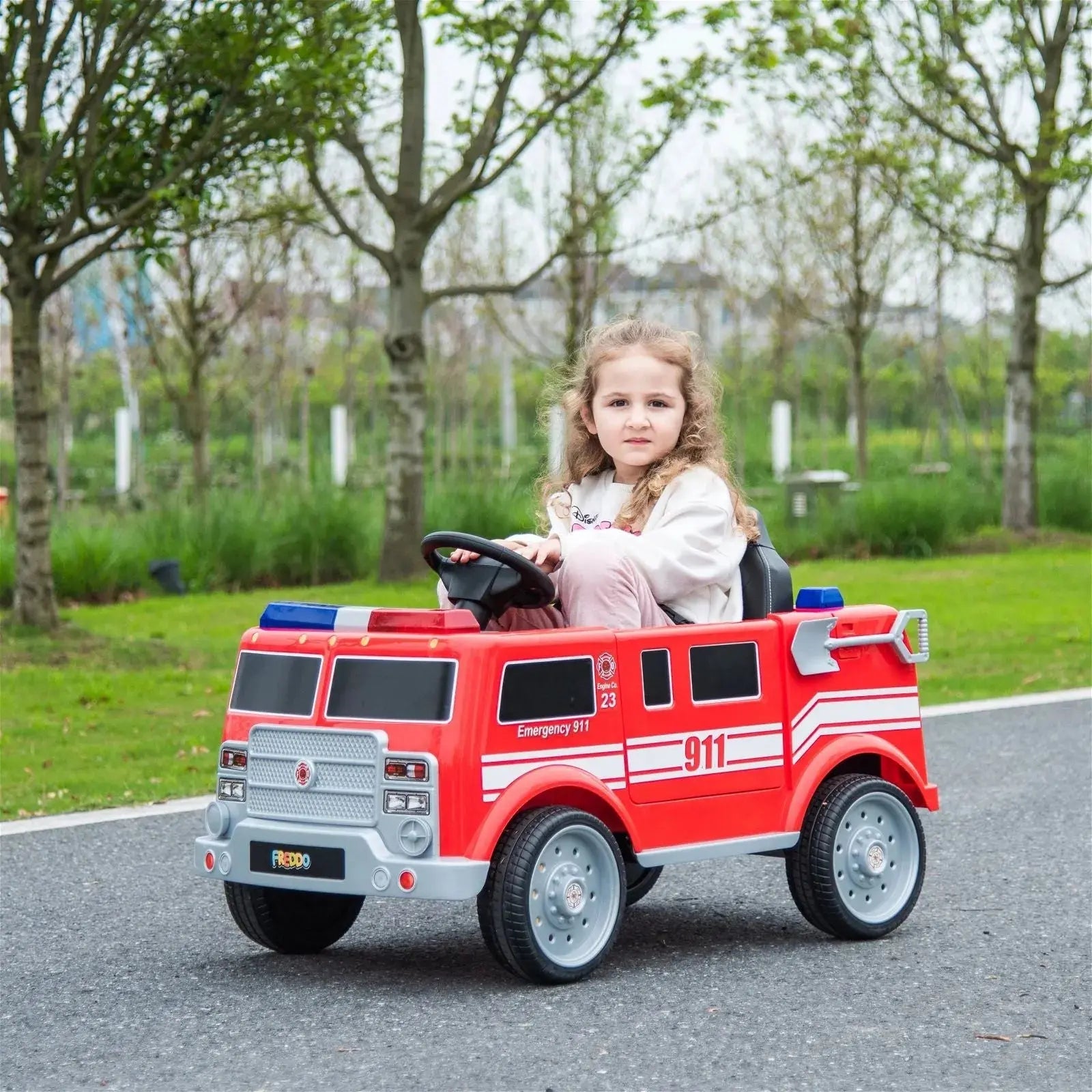 Photo of 12V Freddo Fire Truck 1 Seater Ride on by Freddo Toys - Premium Ride On Cars for UTVs / Side by Sides