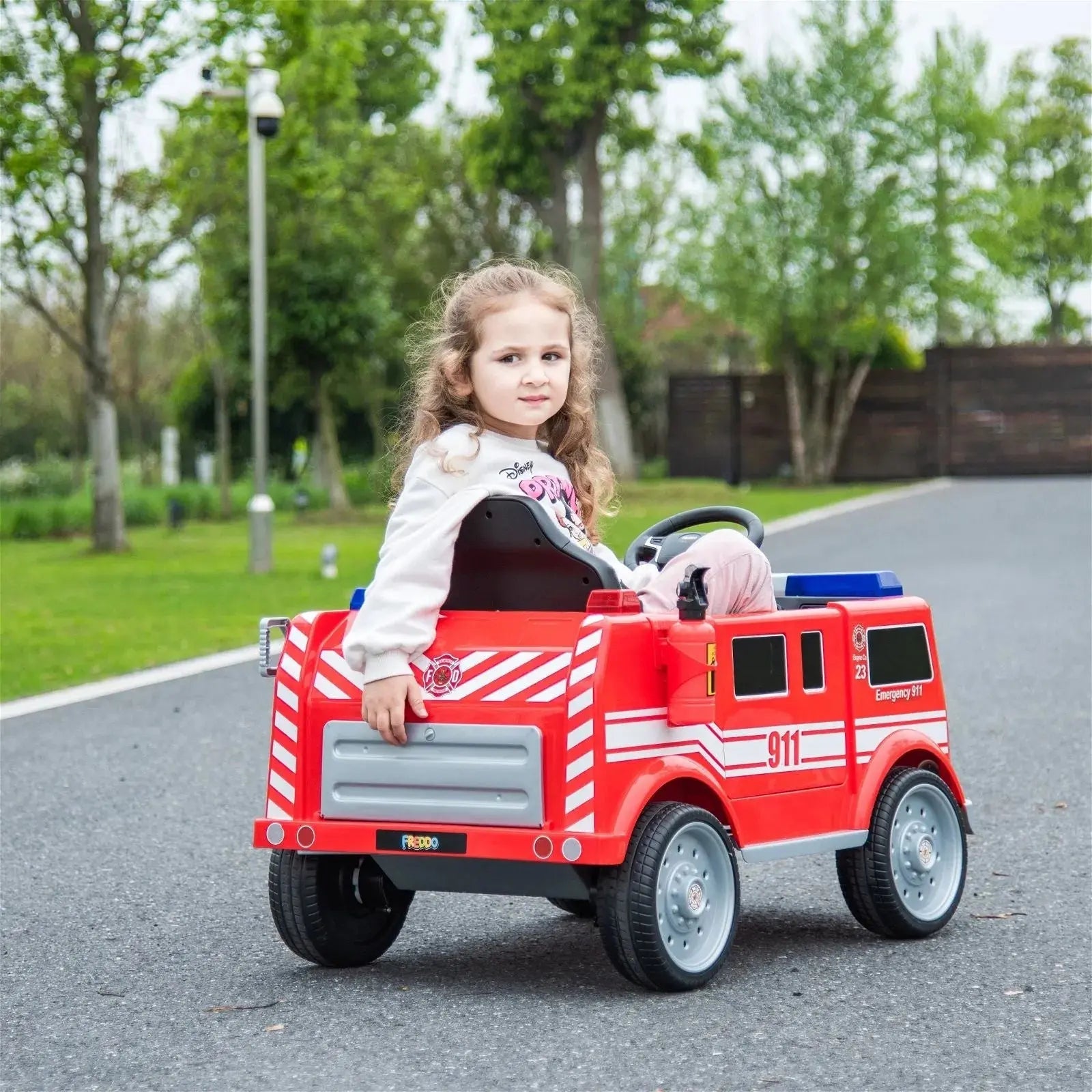 Photo of 12V Freddo Fire Truck 1 Seater Ride on by Freddo Toys - Premium Ride On Cars for UTVs / Side by Sides
