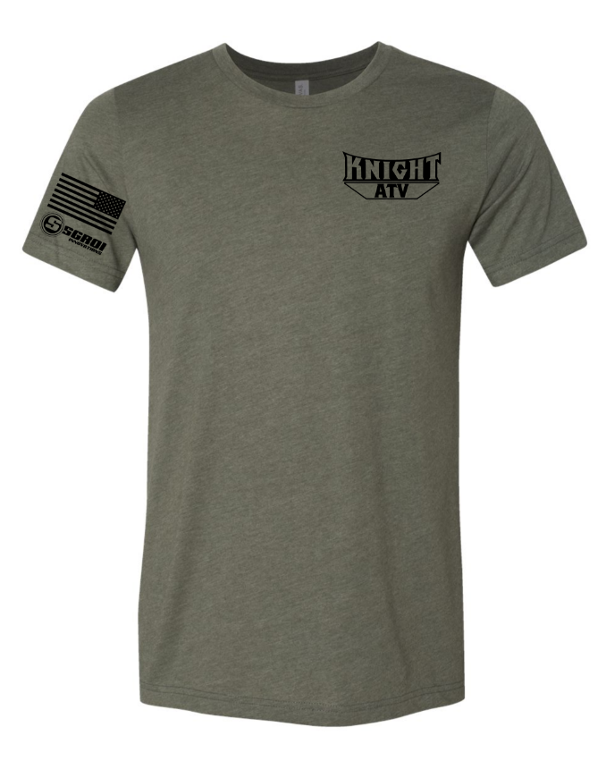 Photo of Yeti-Man Military Green T-Shirt by Knight ATV - Premium Shirt for UTVs / Side by Sides