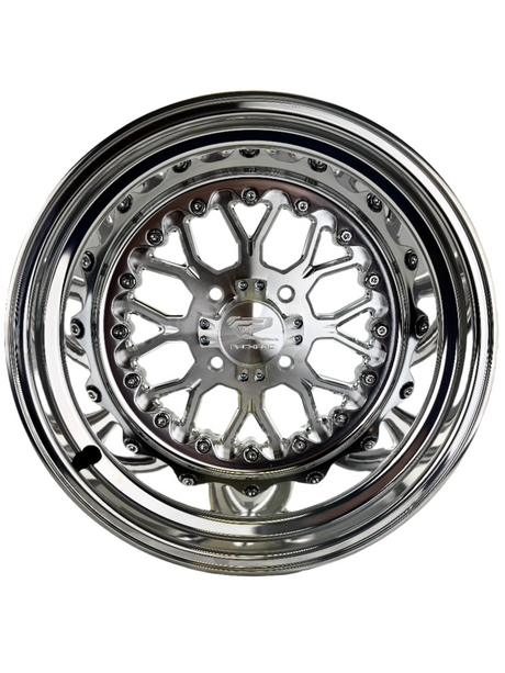 Packard Wishbone forged polished silver UTV wheel