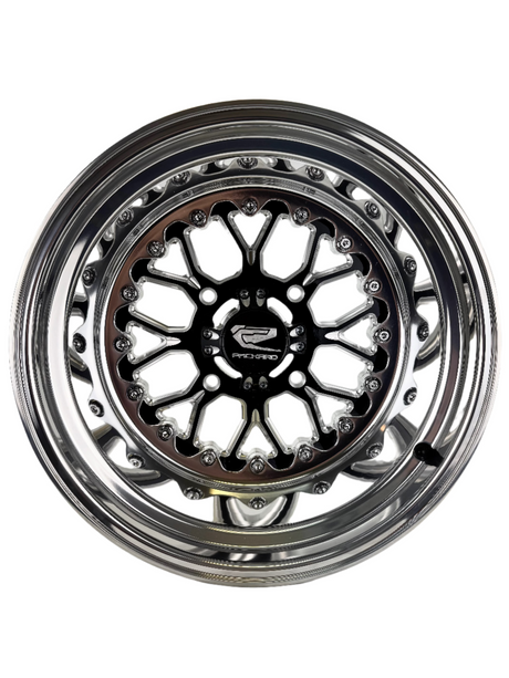 Packard Performance Wishbone - FF Forged Polished - Gloss Black 4x110 UTV Wheel