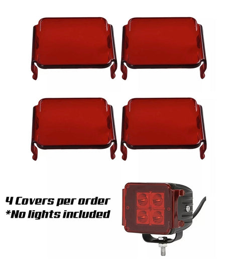 Photo of (4) Pieces Red LED Pod Cover by GGLighting - Premium for UTVs / Side by Sides