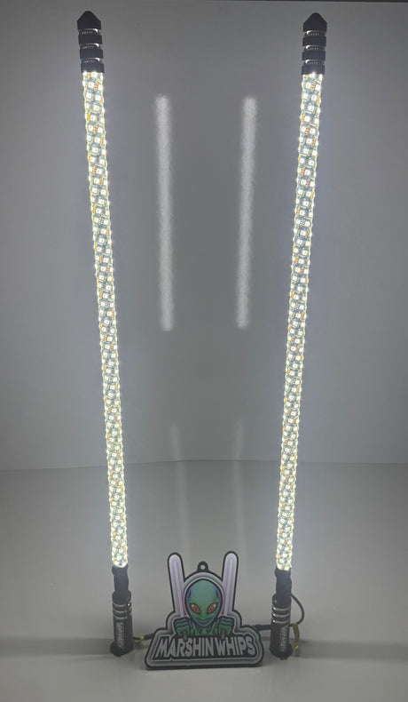 Photo of RGBW Whips Multi Color with Brake and Turn Signals by Marshin Whips - Premium for UTVs / Side by Sides