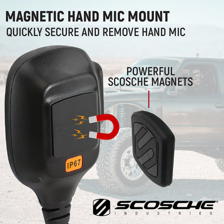 Photo of Hand Mic for G1 Mobile Radio with Scosche MagicMount by Rugged Radios - Premium for UTVs / Side by Sides