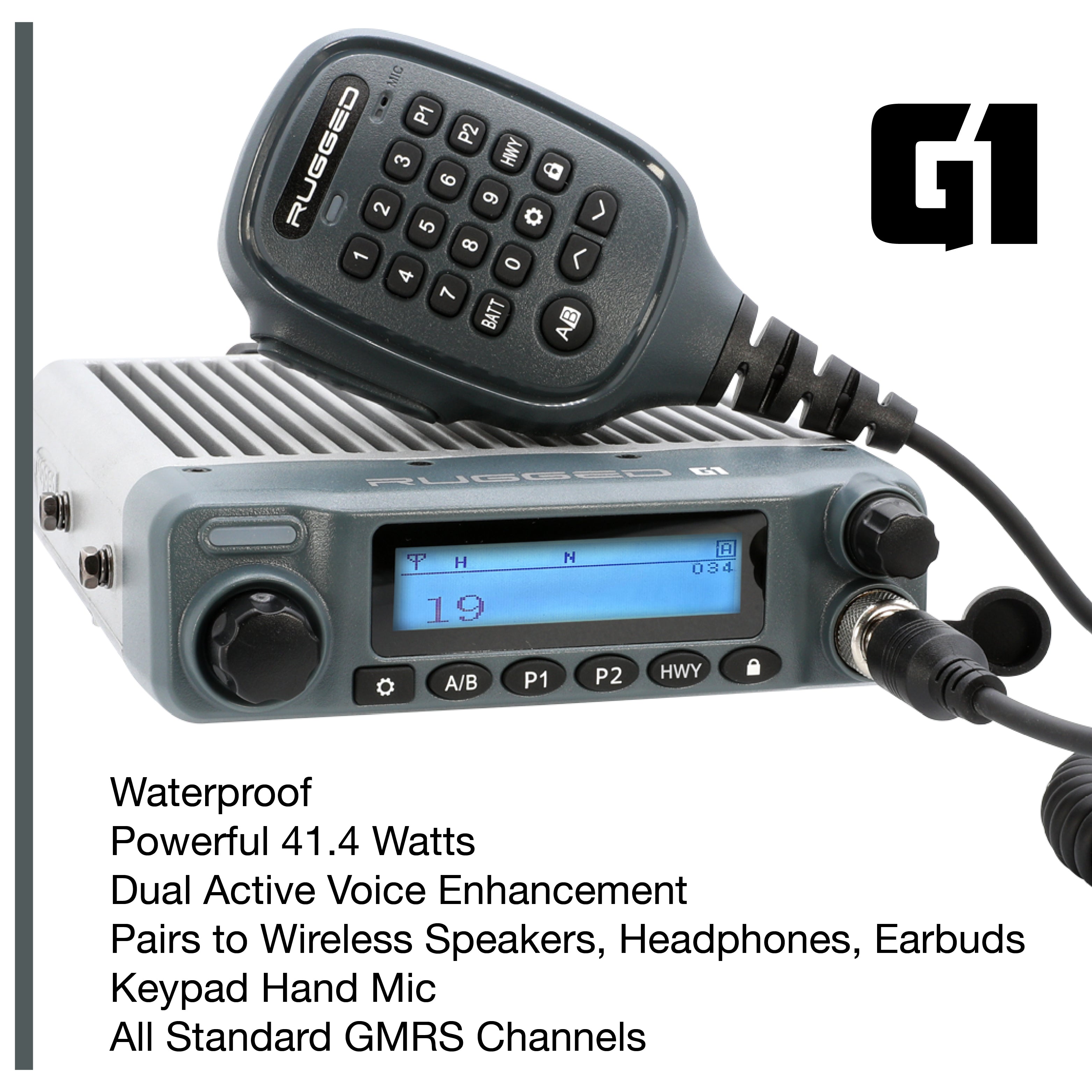 Photo of Toyota Tacoma, 4Runner, Sequoia, Lexus Two-Way GMRS Mobile Radio Kit by Rugged Radios - Premium for UTVs / Side by Sides