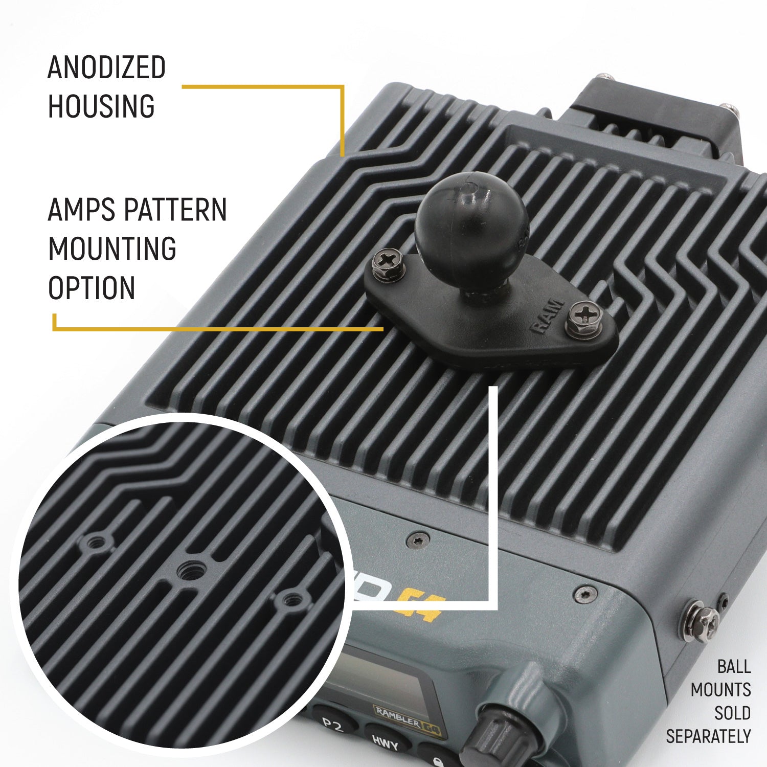 Photo of Radio Kit - Rambler G4 GMRS Mobile Radio with Antenna by Rugged Radios - Premium for UTVs / Side by Sides