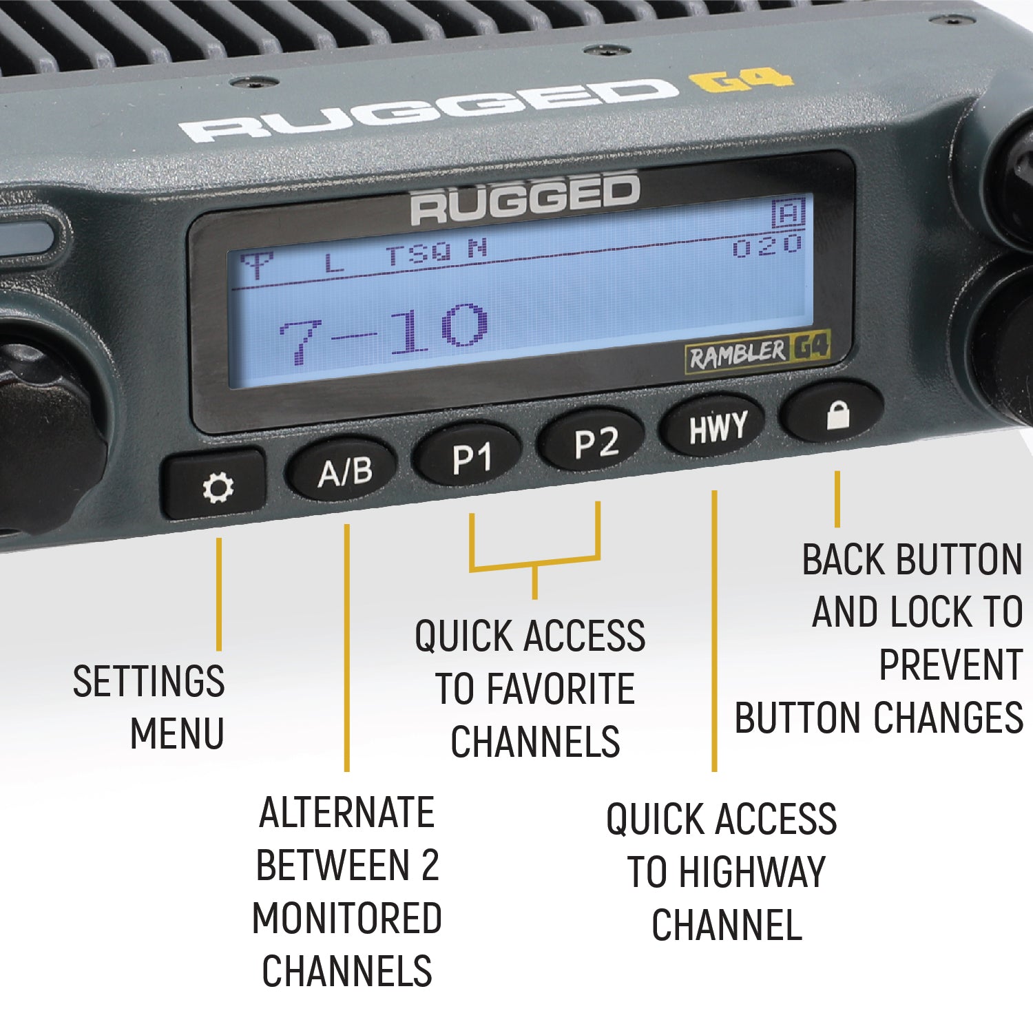 Photo of Radio Kit - Rambler G4 GMRS Mobile Radio with Antenna by Rugged Radios - Premium for UTVs / Side by Sides