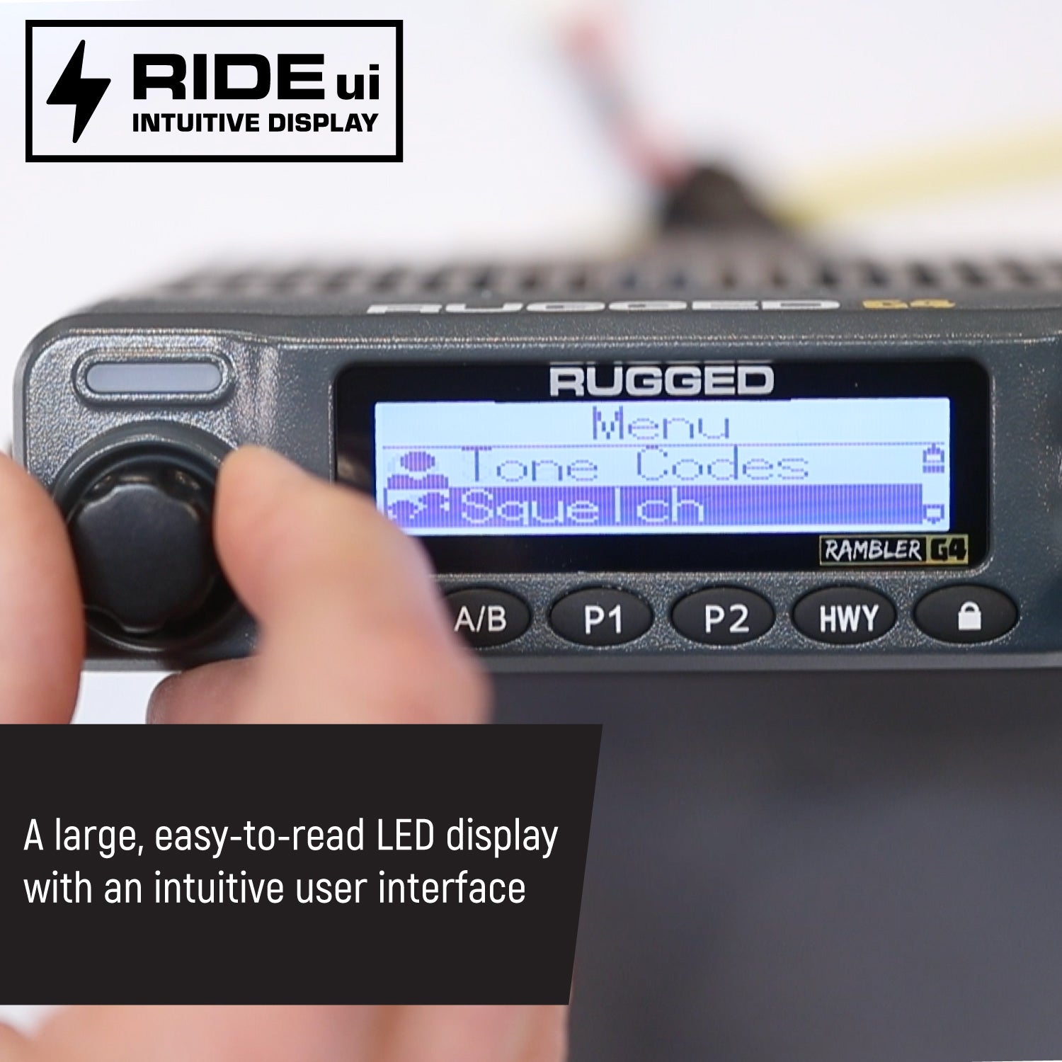 Photo of Radio Kit - Rambler G4 GMRS Mobile Radio with Antenna by Rugged Radios - Premium for UTVs / Side by Sides