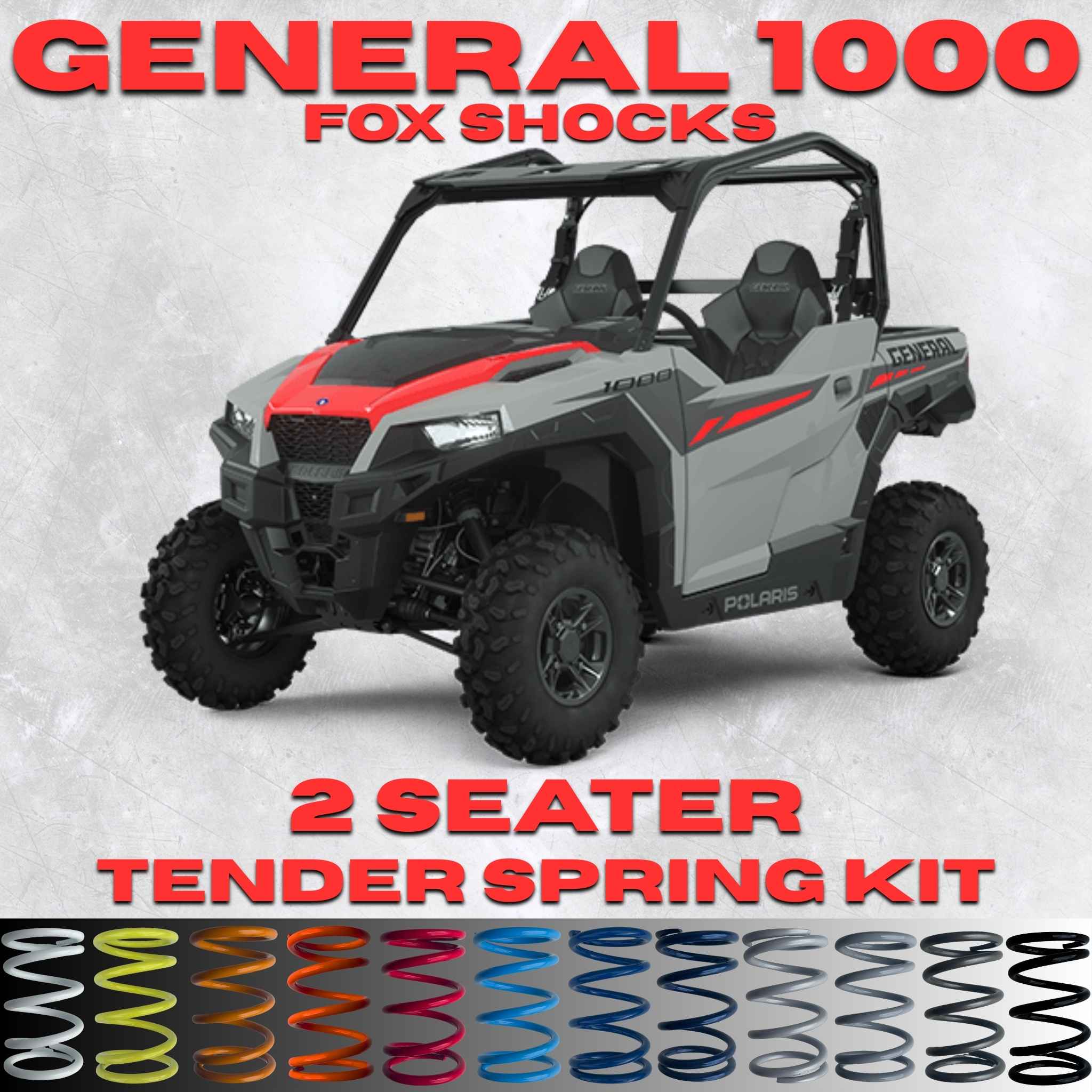 Polaris General 1000 2 Seater Tender Spring Kit - Fox Shocks + 2-3" Lift (Non-XP)
