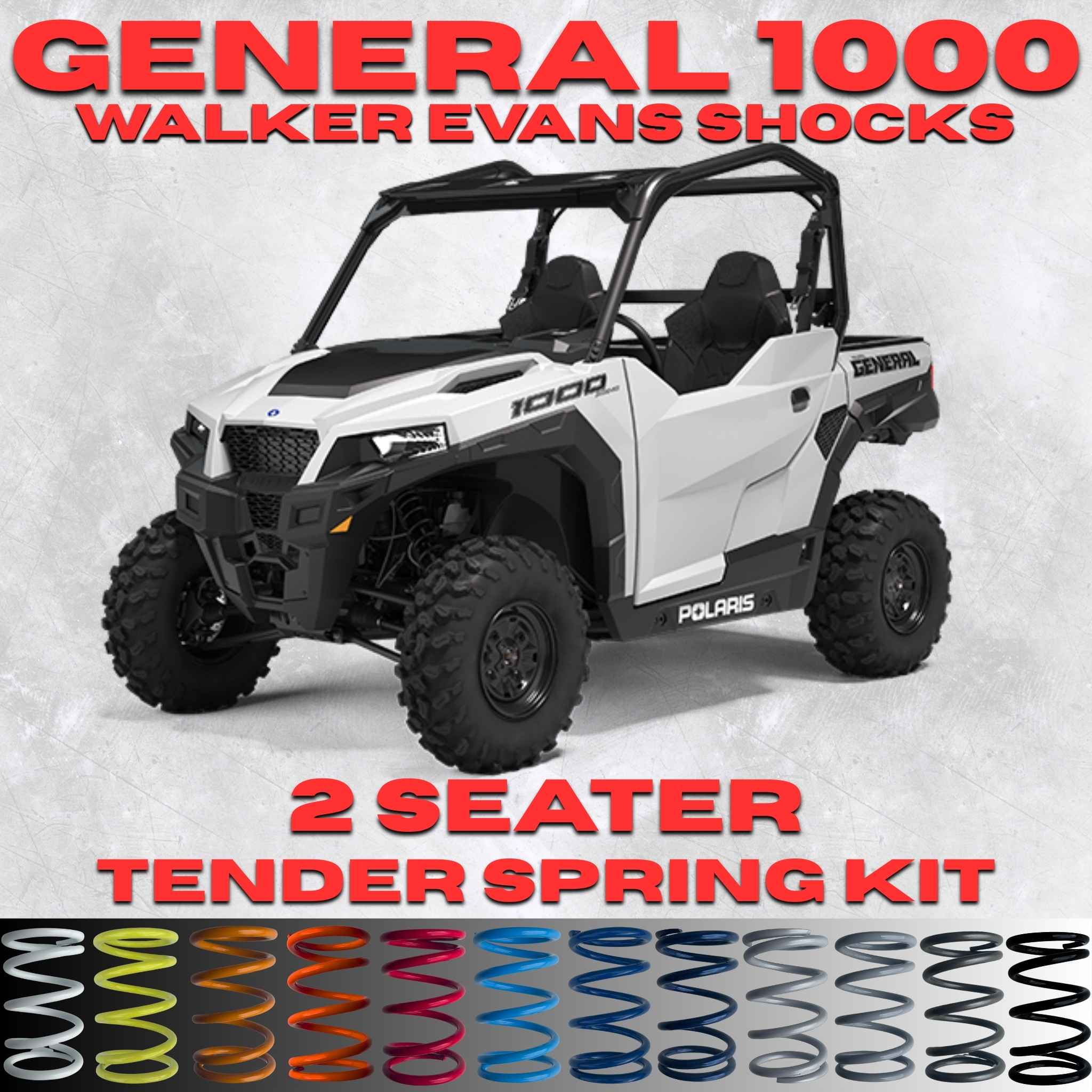 Polaris General 1000 2 Seater Tender Spring Kit - 80% Better Ride + + 2-3" Lift (2023)