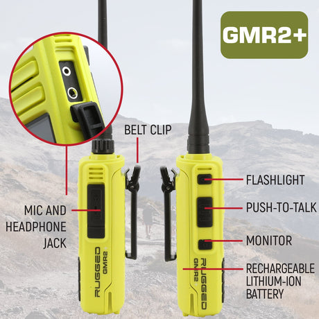 Photo of GO BAG - High Visibility GMR2 PLUS Emergency Radio Bundle by Rugged Radios - Premium for UTVs / Side by Sides