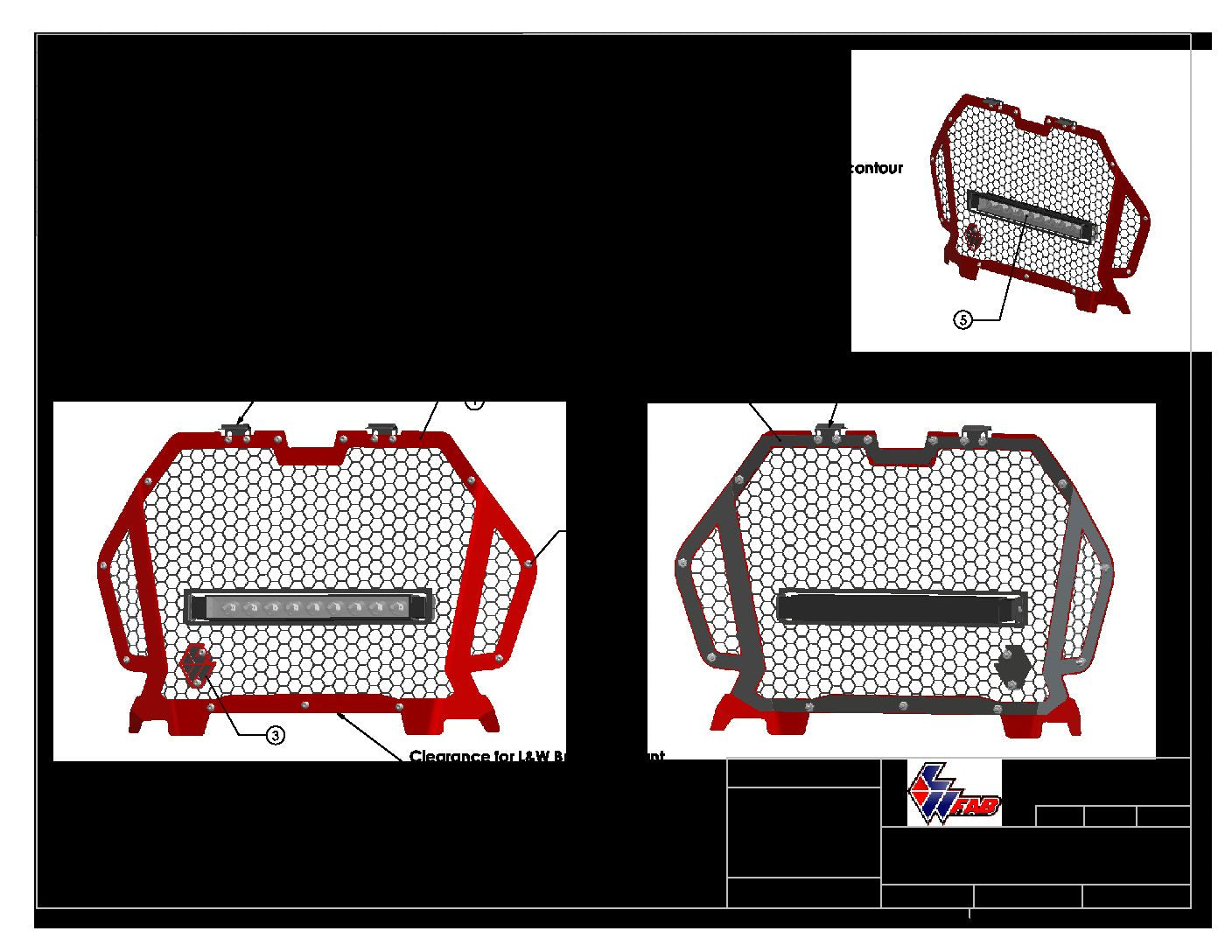 Photo of Aftermarket Snap In Grille with Light Bar by L&W Fab - Premium Grilles for UTVs / Side by Sides