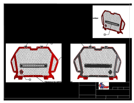 Photo of Aftermarket Snap In Grille with Light Bar by L&W Fab - Premium Grille for UTVs / Side by Sides