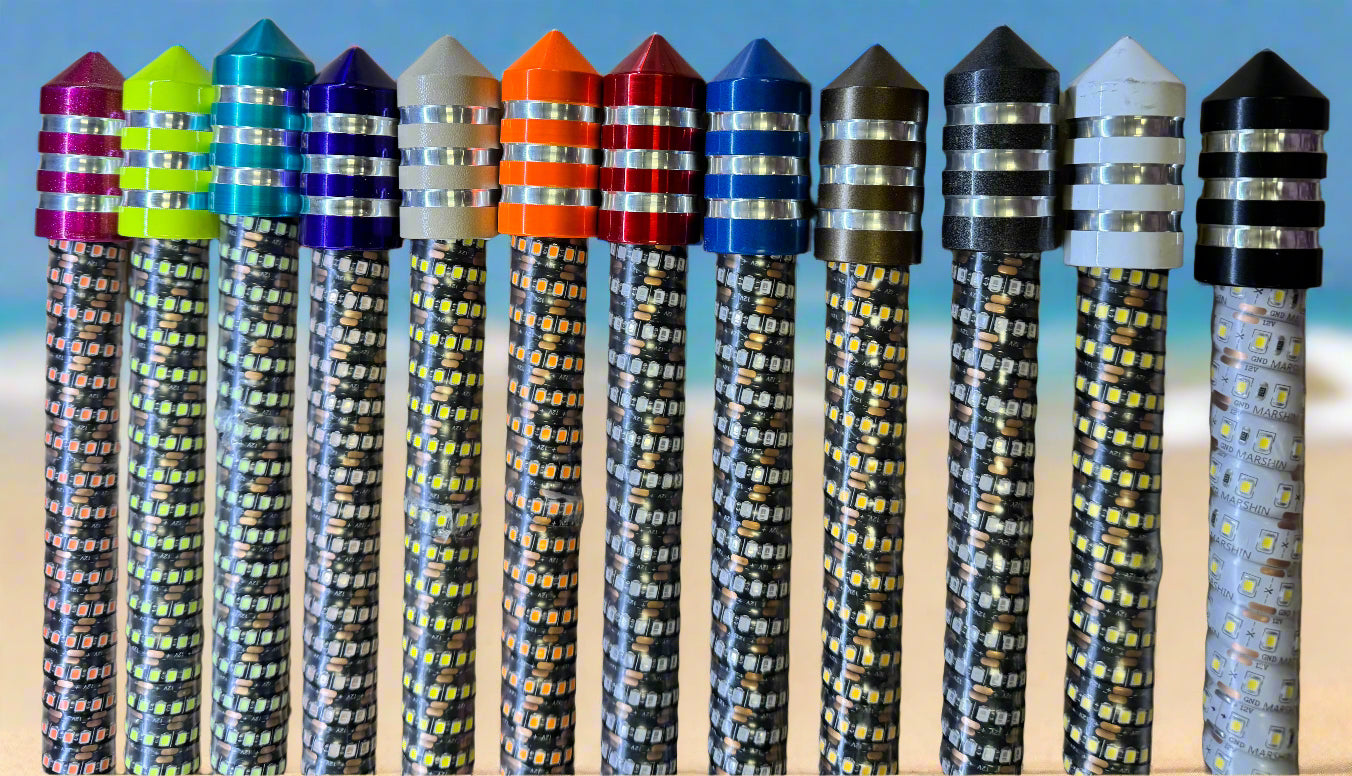 Photo of Game Changer LED Whip - Vibrant Blue Single by Marshin Whips - Premium for UTVs / Side by Sides