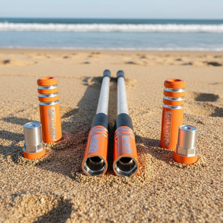 Photo of Game Changer LED Whip Set - Striking Orange by Marshin Whips - Premium for UTVs / Side by Sides