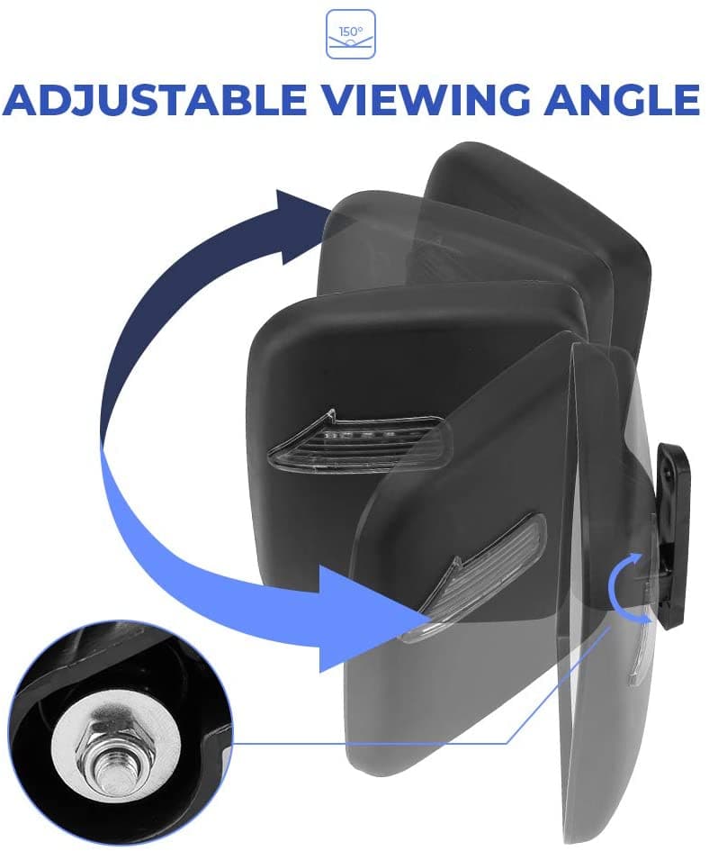 Photo of Golf Cart Side Mirror with LED Turn Signal Light by Kemimoto - Premium for UTVs / Side by Sides