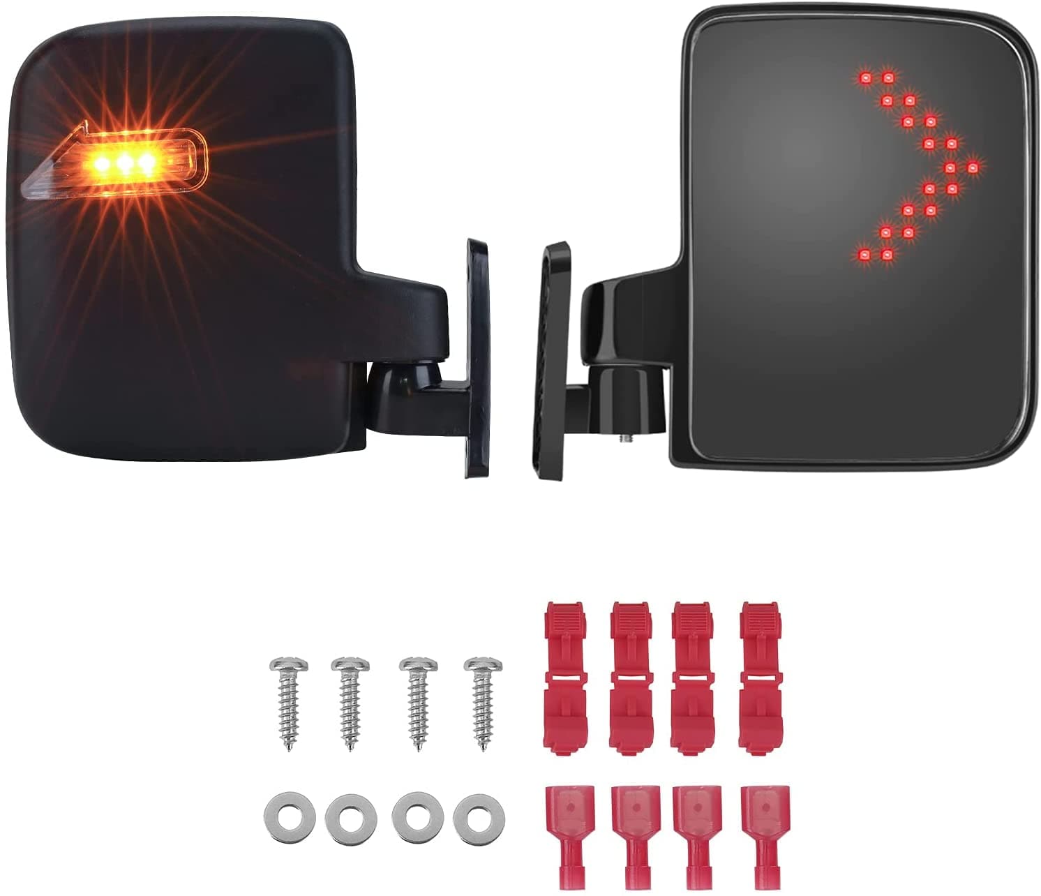 Photo of Golf Cart Side Mirror with LED Turn Signal Light by Kemimoto - Premium for UTVs / Side by Sides