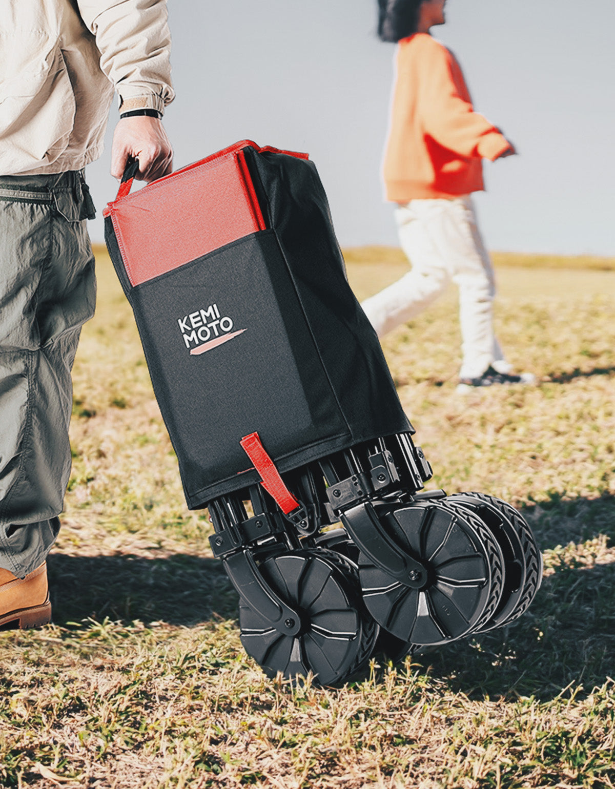 Photo of Heavy Duty Folding Beach Wagon Cart 220lbs for Camping Garden Sports by Kemimoto - Premium for UTVs / Side by Sides