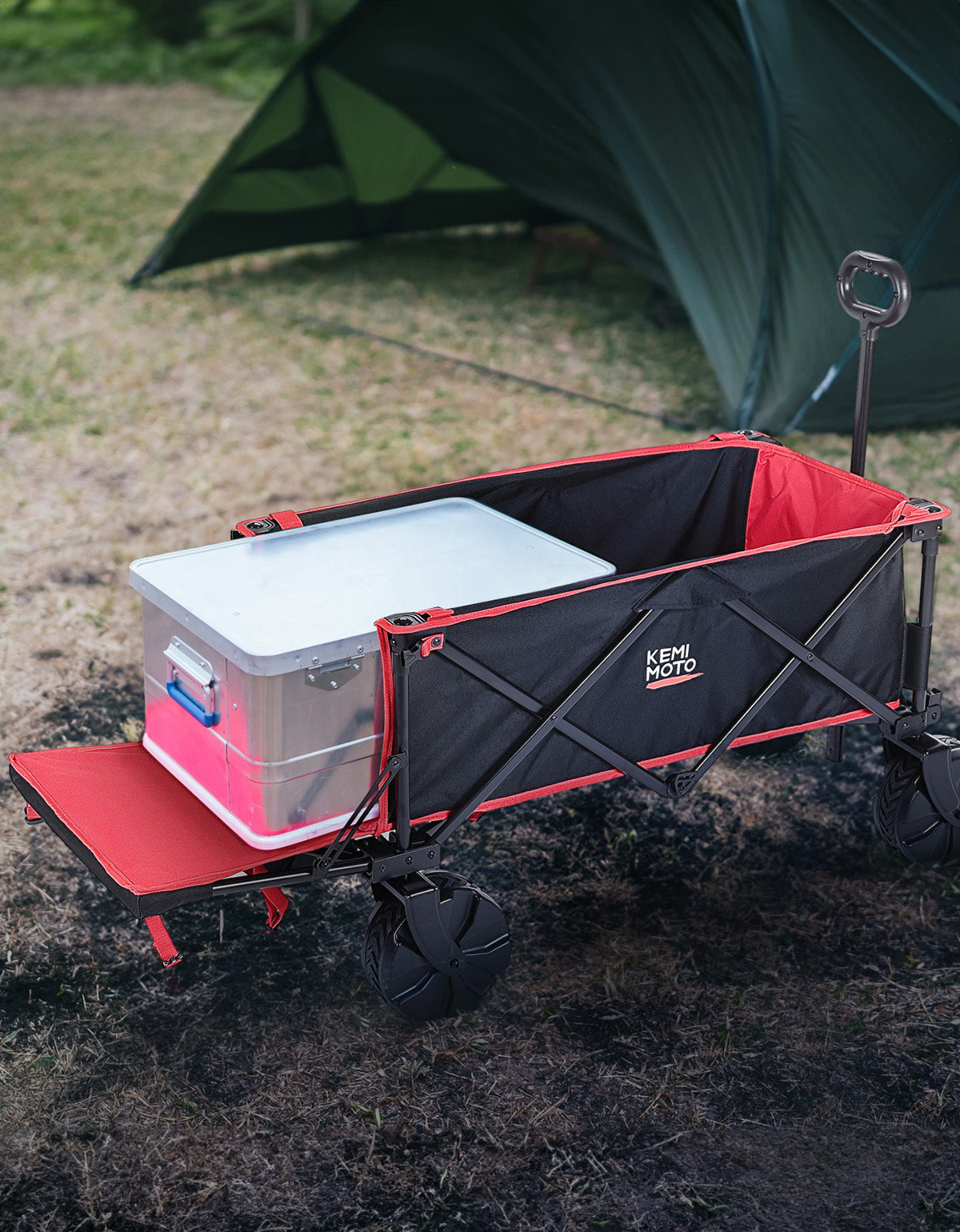 Photo of Heavy Duty Folding Beach Wagon Cart 220lbs for Camping Garden Sports by Kemimoto - Premium for UTVs / Side by Sides