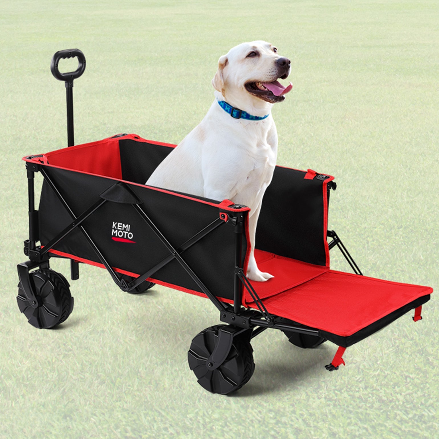 Photo of Heavy Duty Folding Beach Wagon Cart 220lbs for Camping Garden Sports by Kemimoto - Premium for UTVs / Side by Sides