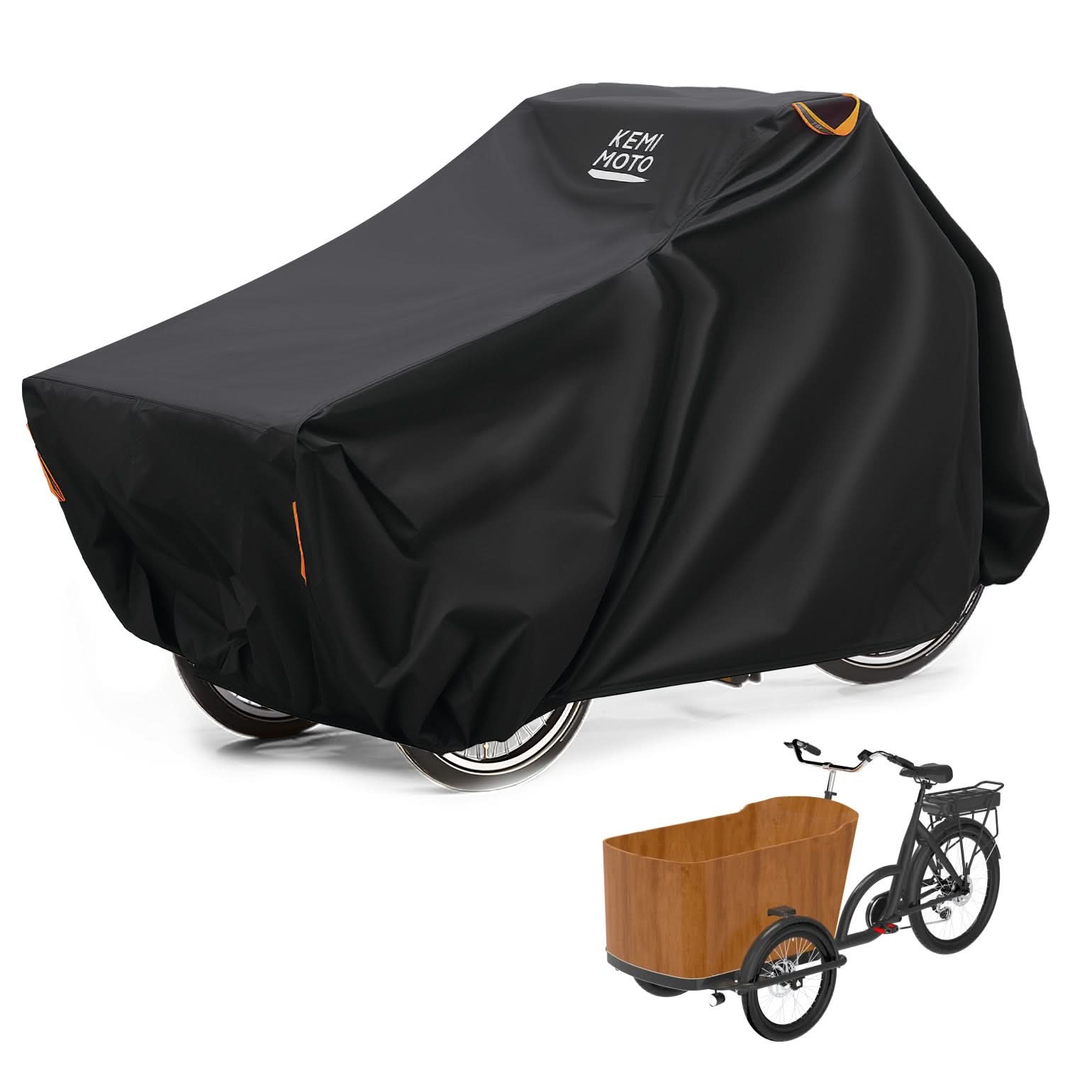 Photo of Rain Waterproof UV Protection Windproof Folding, Bike Tarp for Adult Tricycles, 3 Wheel Bikes, Cargo Bikes by Kemimoto - Premium for UTVs / Side by Sides