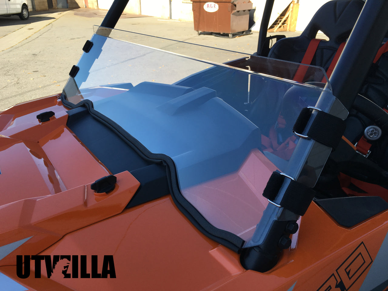 Photo of Polycarbonate Half Windshield with Quick Straps for RZR 900, 1000, TURBO (upgrade options) by UTVZILLA - Premium for UTVs / Side by Sides