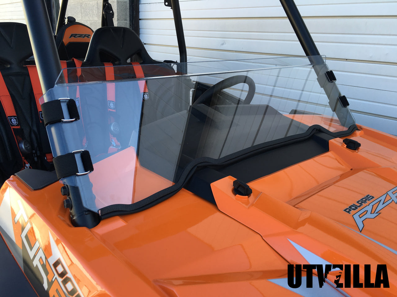 Photo of Polycarbonate Half Windshield with Quick Straps for RZR 900, 1000, TURBO (upgrade options) by UTVZILLA - Premium for UTVs / Side by Sides