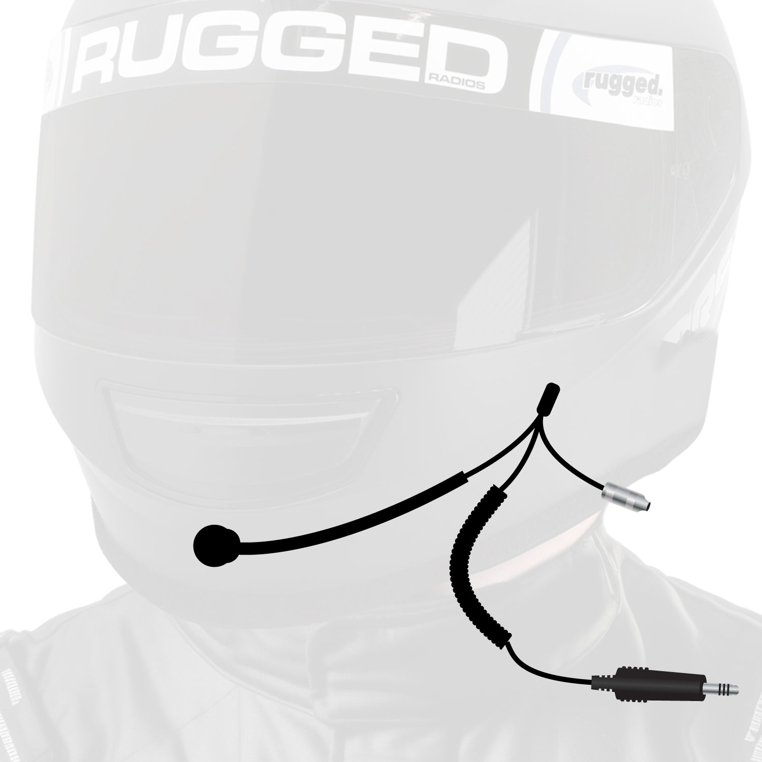 Photo of 4C IMSA Wired Coil Cord Helmet Kit with Mic and 3.5mm Jack by Rugged Radios - Premium for UTVs / Side by Sides
