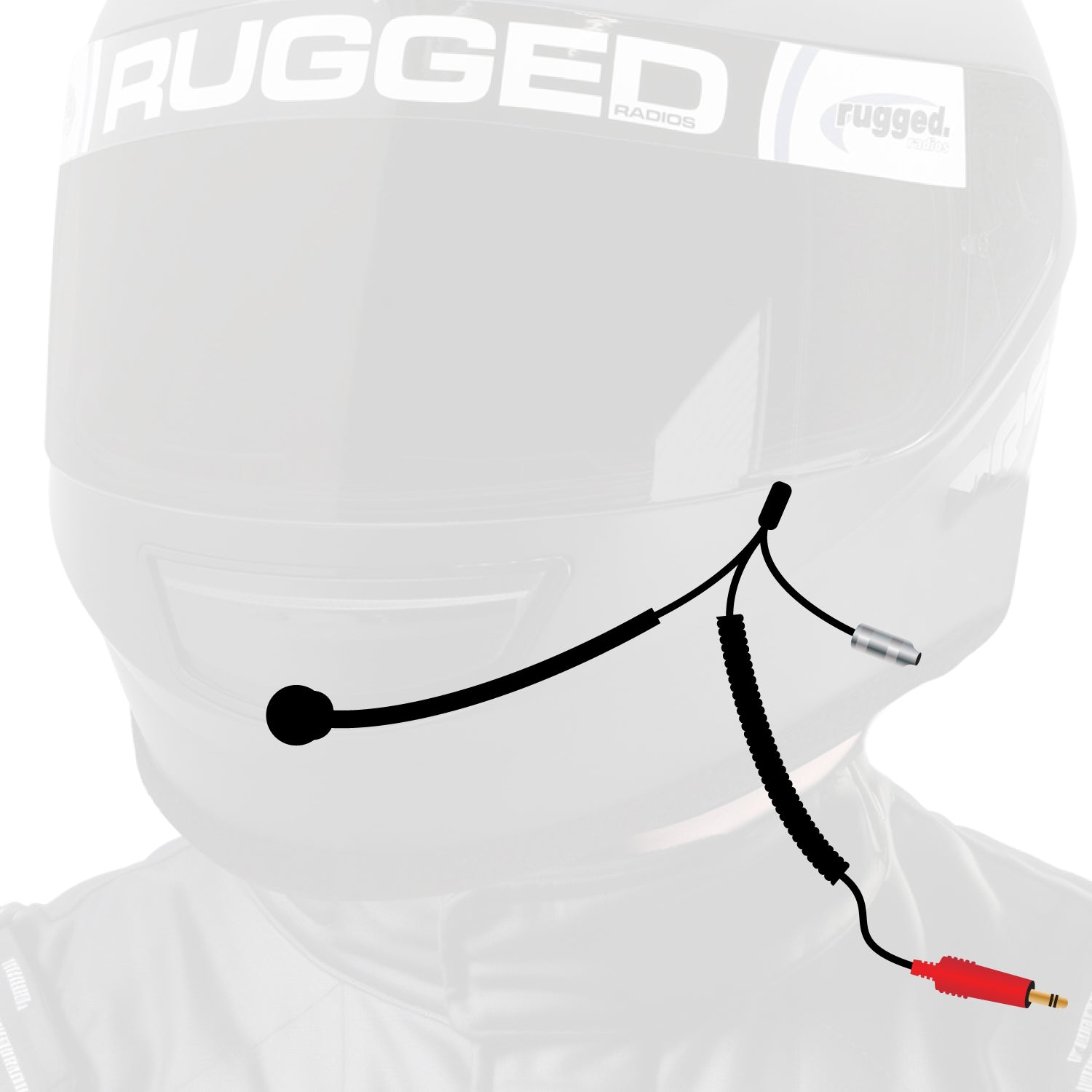 Photo of 3C NASCAR Wired Coil Cord Helmet Kit with Mic and 3.5mm Jack by Rugged Radios - Premium for UTVs / Side by Sides